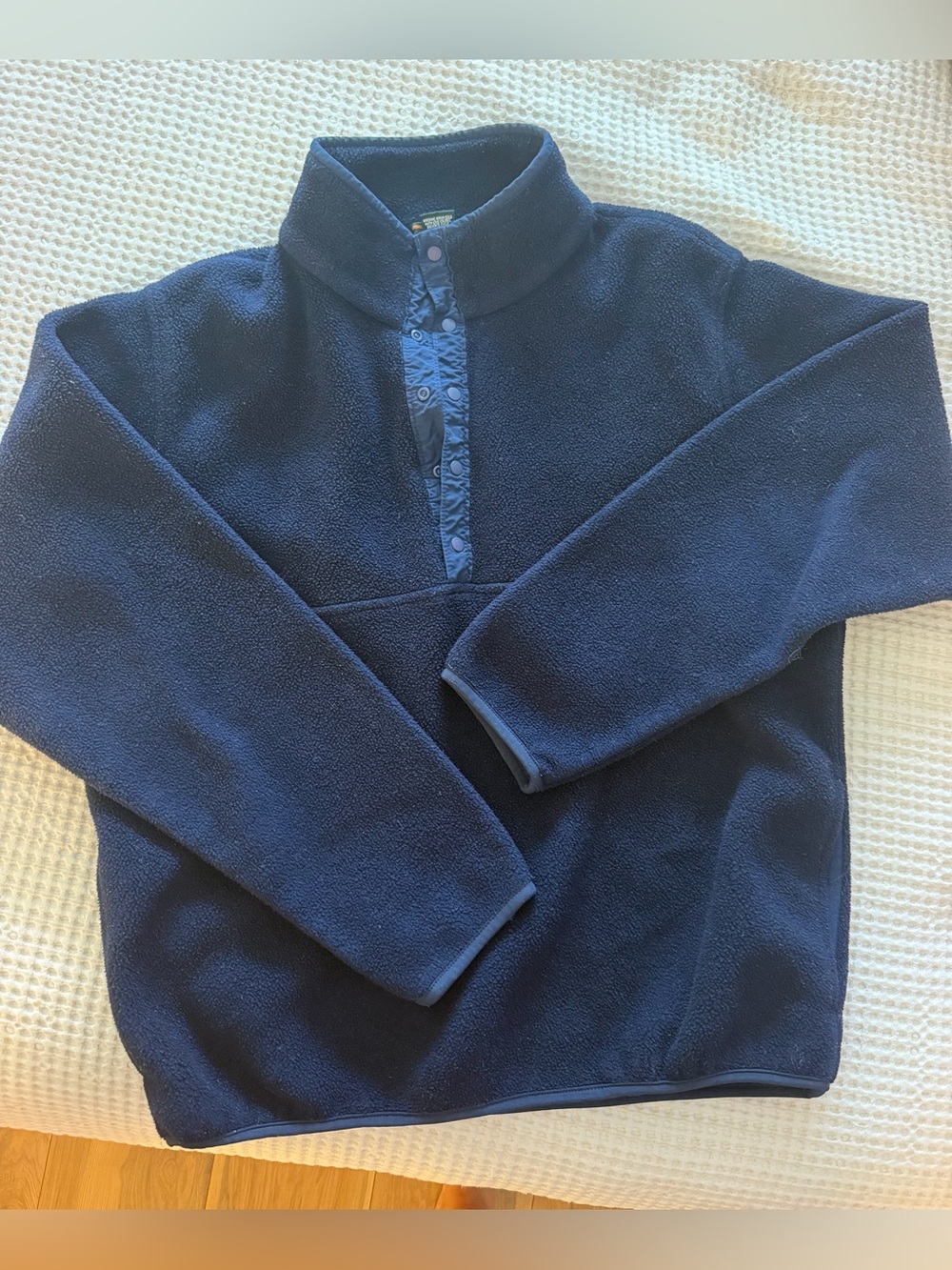L.L. Bean Men's Navy Quarter Snap Fleece Pullover